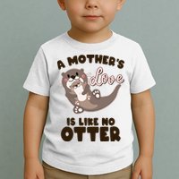 Funny Cute A Mother's Love Is Like No Otter Mama Otter And Baby Toddler T-Shirt
