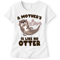 Funny Cute A Mother's Love Is Like No Otter Mama Otter And Baby Womens T-Shirt