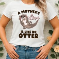 Funny Cute A Mother's Love Is Like No Otter Mama Otter And Baby Womens T-Shirt