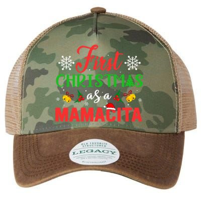 First Christmas As A Mamacita Group Matching Mamacita Xmas Gift Legacy Tie Dye Trucker Hat