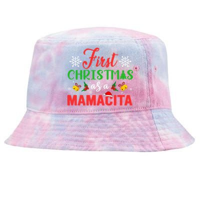 First Christmas As A Mamacita Group Matching Mamacita Xmas Gift Tie-Dyed Bucket Hat