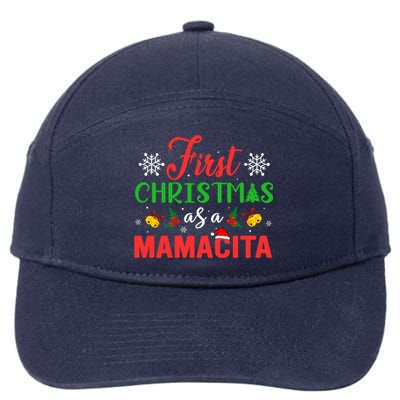 First Christmas As A Mamacita Group Matching Mamacita Xmas Gift 7-Panel Snapback Hat