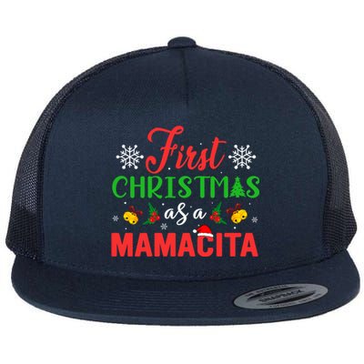 First Christmas As A Mamacita Group Matching Mamacita Xmas Gift Flat Bill Trucker Hat