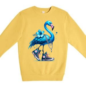 Flamingo Chucks And Pearls Comma La Kamala 2024 Premium Crewneck Sweatshirt