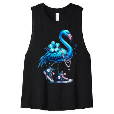 Flamingo Chucks And Pearls Comma La Kamala 2024 Women's Racerback Cropped Tank