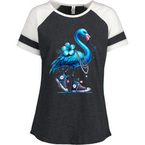 Flamingo Chucks And Pearls Comma La Kamala 2024 Enza Ladies Jersey Colorblock Tee