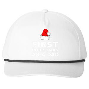 First Christmas As A Dad Funny New Dad Xmas Holiday Father Snapback Five-Panel Rope Hat