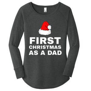 First Christmas As A Dad Funny New Dad Xmas Holiday Father Women's Perfect Tri Tunic Long Sleeve Shirt