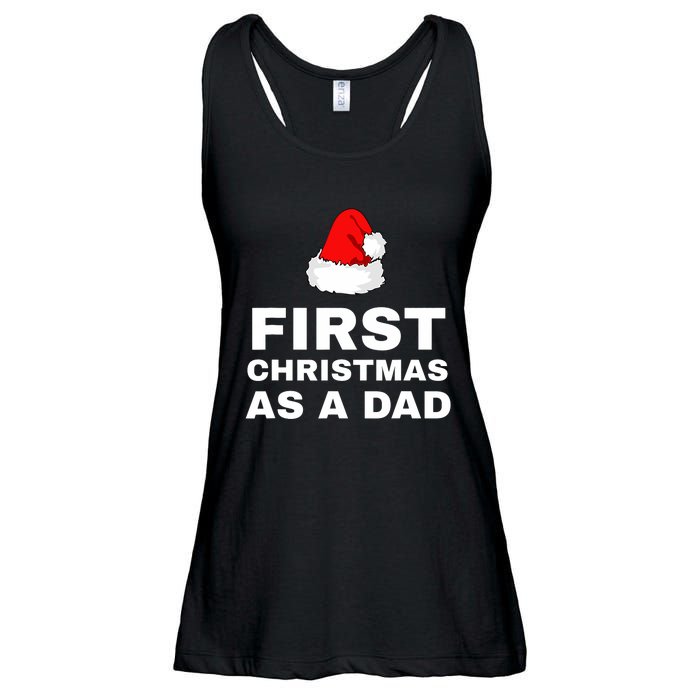 First Christmas As A Dad Funny New Dad Xmas Holiday Father Ladies Essential Flowy Tank