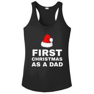 First Christmas As A Dad Funny New Dad Xmas Holiday Father Ladies PosiCharge Competitor Racerback Tank