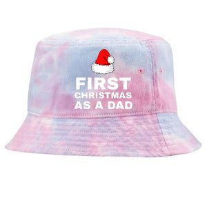 First Christmas As A Dad Funny New Dad Xmas Holiday Father Tie-Dyed Bucket Hat