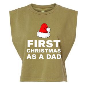 First Christmas As A Dad Funny New Dad Xmas Holiday Father Garment-Dyed Women's Muscle Tee