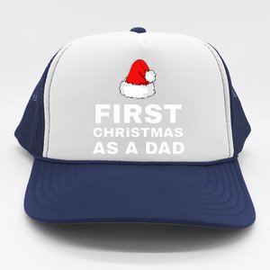 First Christmas As A Dad Funny New Dad Xmas Holiday Father Trucker Hat