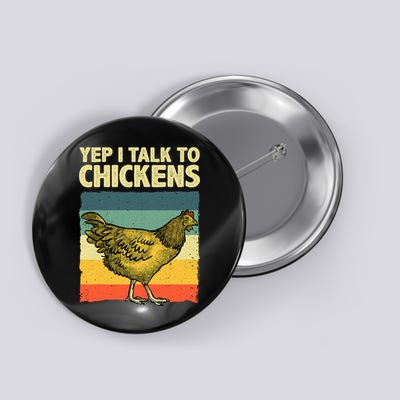 Funny Chicken Art Poultry Chicken Farmer Button