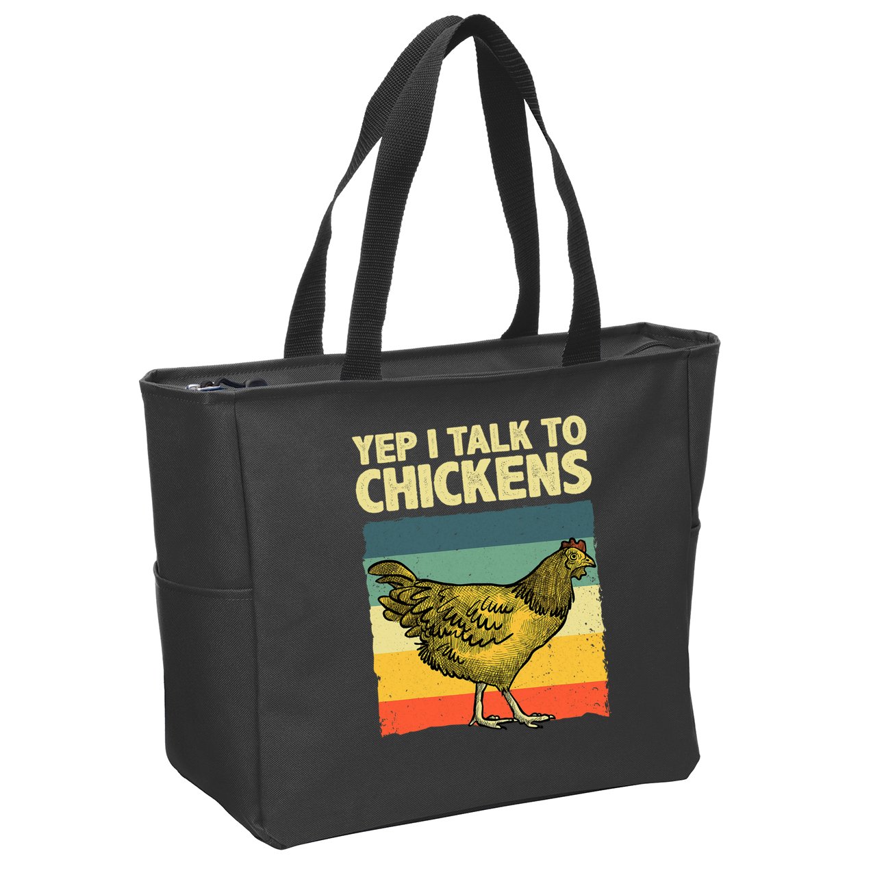 Funny Chicken Art Poultry Chicken Farmer Zip Tote Bag