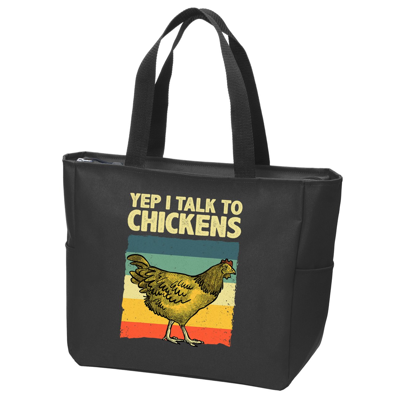 Funny Chicken Art Poultry Chicken Farmer Zip Tote Bag