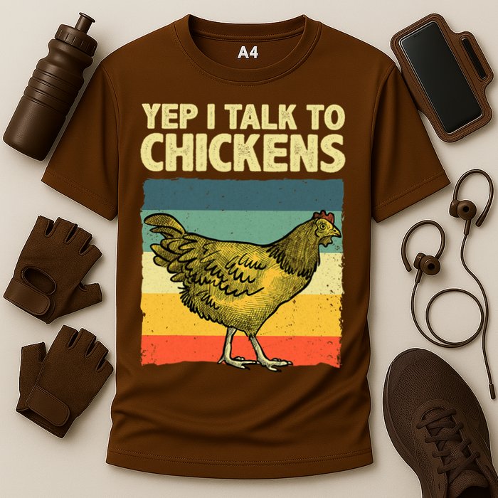 Funny Chicken Art Poultry Chicken Farmer Cooling Performance Crew T-Shirt