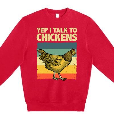 Funny Chicken Art Poultry Chicken Farmer Premium Crewneck Sweatshirt