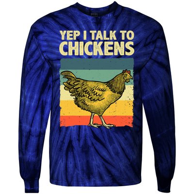 Funny Chicken Art Poultry Chicken Farmer Tie-Dye Long Sleeve Shirt