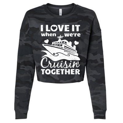 Funny Cruising Art Couples Cruise Ship Lovers Cropped Pullover Crew