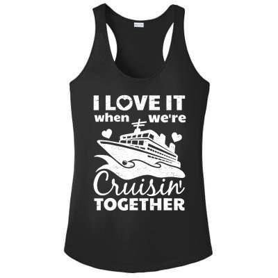 Funny Cruising Art Couples Cruise Ship Lovers Ladies PosiCharge Competitor Racerback Tank