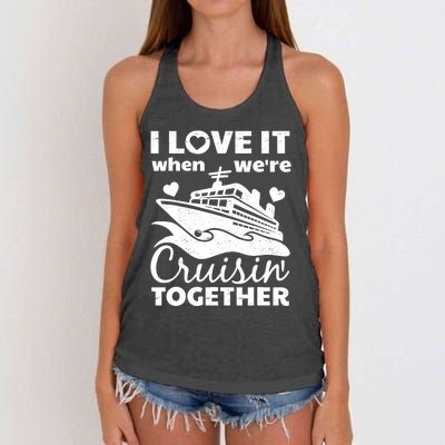 Funny Cruising Art Couples Cruise Ship Lovers Women's Knotted Racerback Tank