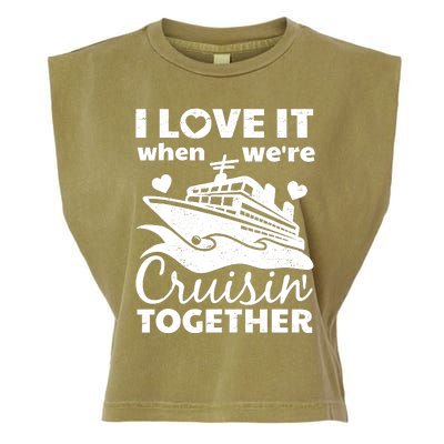 Funny Cruising Art Couples Cruise Ship Lovers Garment-Dyed Women's Muscle Tee