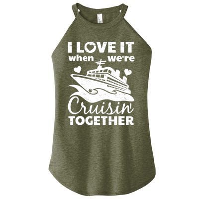 Funny Cruising Art Couples Cruise Ship Lovers Women's Perfect Tri Rocker Tank