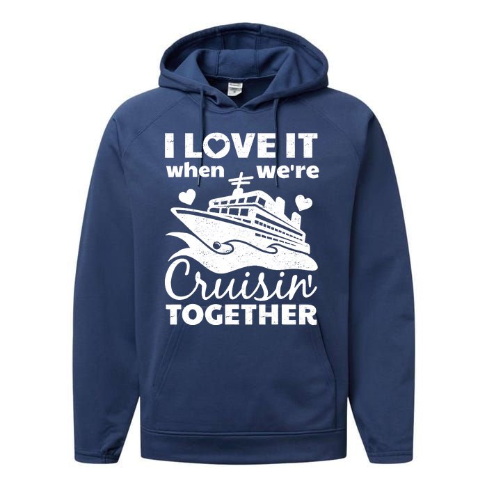 Funny Cruising Art Couples Cruise Ship Lovers Performance Fleece Hoodie