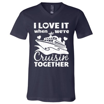 Funny Cruising Art Couples Cruise Ship Lovers V-Neck T-Shirt