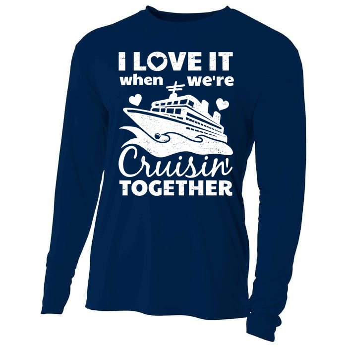 Funny Cruising Art Couples Cruise Ship Lovers Cooling Performance Long Sleeve Crew