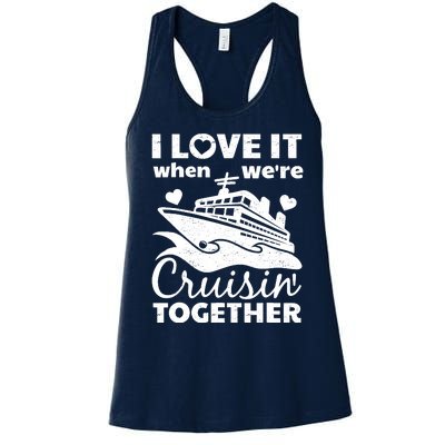 Funny Cruising Art Couples Cruise Ship Lovers Women's Racerback Tank