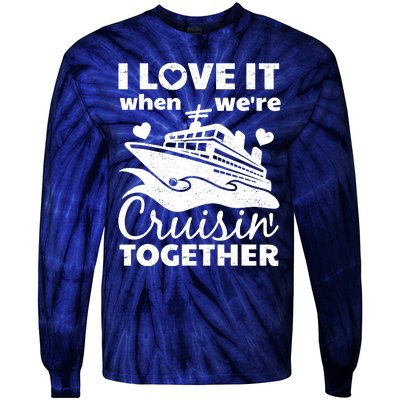 Funny Cruising Art Couples Cruise Ship Lovers Tie-Dye Long Sleeve Shirt