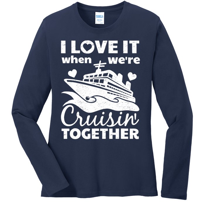 Funny Cruising Art Couples Cruise Ship Lovers Ladies Long Sleeve Shirt