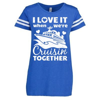 Funny Cruising Art Couples Cruise Ship Lovers Enza Ladies Jersey Football T-Shirt