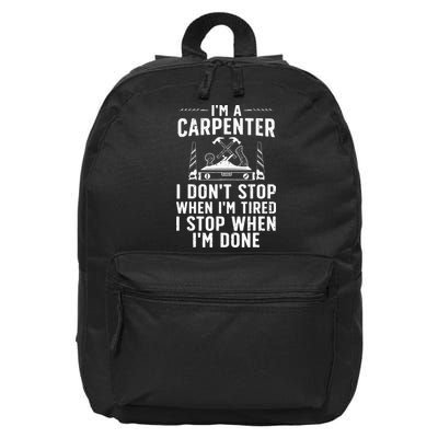 Funny Carpenter Art For Wo Carpenter Tool Carpentry 16 in Basic Backpack