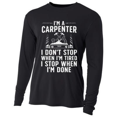 Funny Carpenter Art For Wo Carpenter Tool Carpentry Cooling Performance Long Sleeve Crew