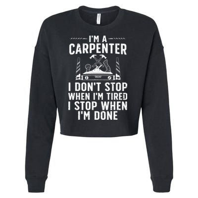 Funny Carpenter Art For Wo Carpenter Tool Carpentry Cropped Pullover Crew