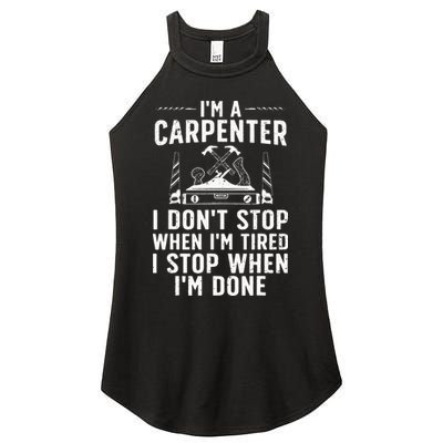 Funny Carpenter Art For Wo Carpenter Tool Carpentry Women's Perfect Tri Rocker Tank
