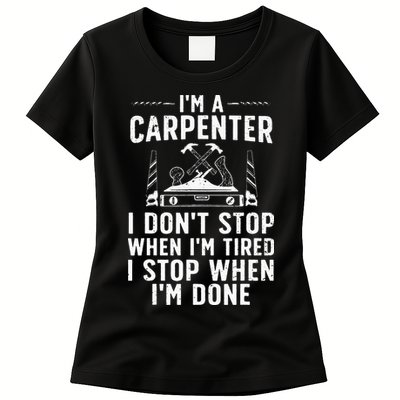 Funny Carpenter Art For Wo Carpenter Tool Carpentry Womens T-Shirt