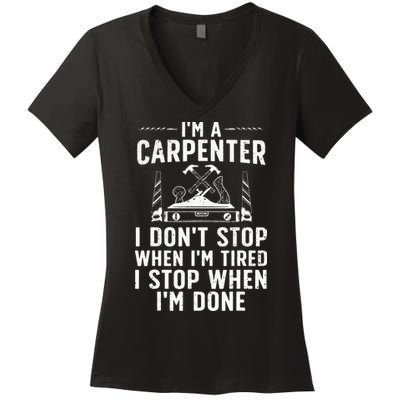 Funny Carpenter Art For Wo Carpenter Tool Carpentry Women's V-Neck T-Shirt