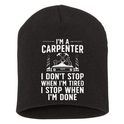 Funny Carpenter Art For Wo Carpenter Tool Carpentry Short Acrylic Beanie