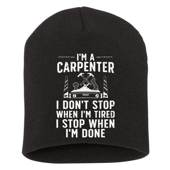 Funny Carpenter Art For Wo Carpenter Tool Carpentry Short Acrylic Beanie