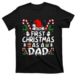 First Christmas As A Dad 2024 Family Matching 1st New Dad T-Shirt