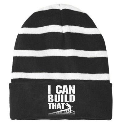 Funny Carpenter Art For Wo Carpentry Tools Woodworker Striped Beanie with Solid Band