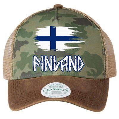 Finland Cool Ancient Nordic Style Flag Legacy Tie Dye Trucker Hat