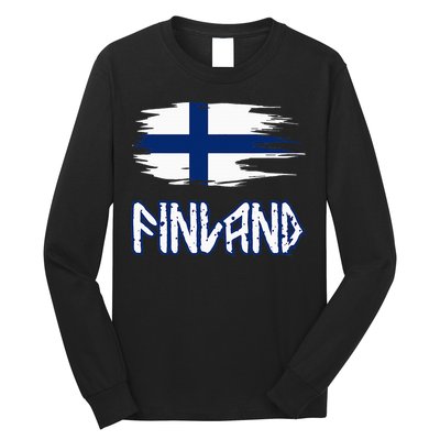 Finland Cool Ancient Nordic Style Flag Long Sleeve Shirt