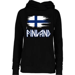 Finland Cool Ancient Nordic Style Flag Womens Funnel Neck Pullover Hood