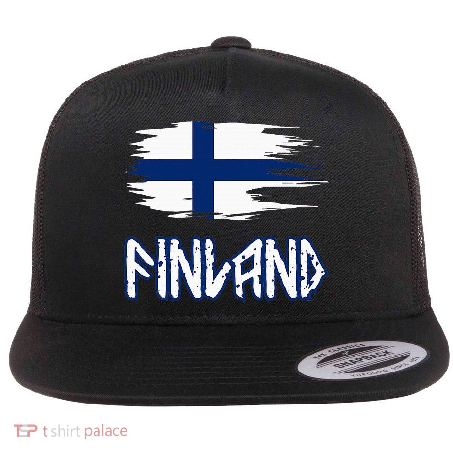 Finland Cool Ancient Nordic Style Flag Flatbill Hat