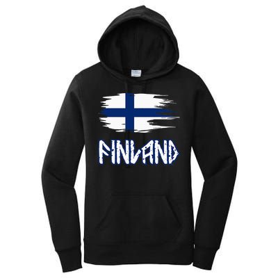 Finland Cool Ancient Nordic Style Flag Women's Pullover Hoodie